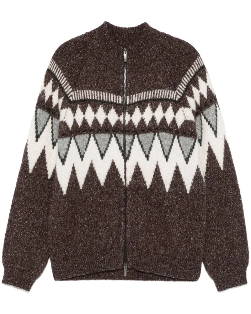 Peserico Cardigan mit Jacquardmuster - Braun Braun
