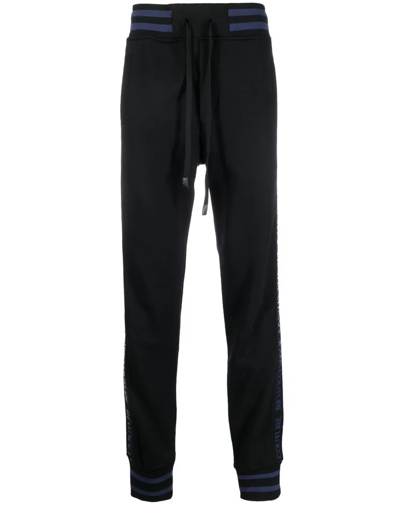 Versace Jeans Jogginghose mit Logo-Streifen - Schwarz Schwarz