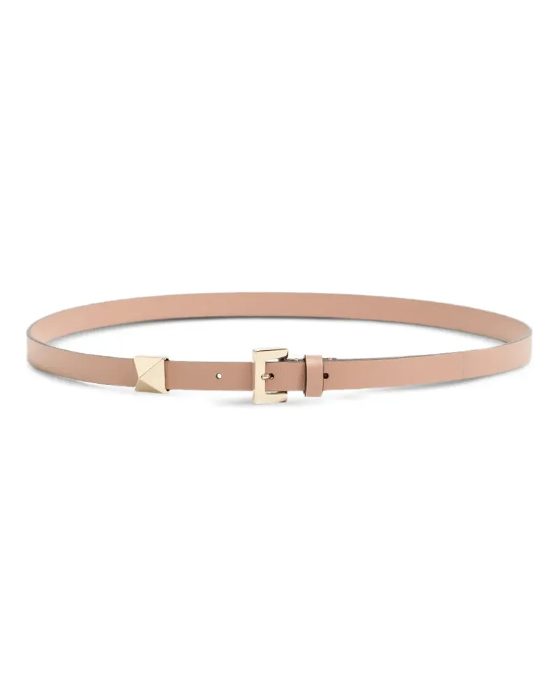 Valentino Garavani Glänzender Nietengürtel aus Kalbsleder 15mm - Rosa Rosa