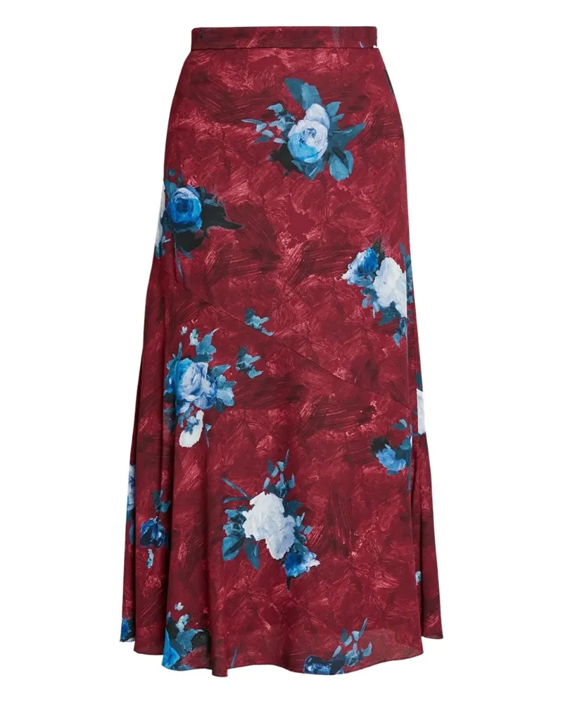 Erdem Midirock mit Blumen-Print - Rot Rot