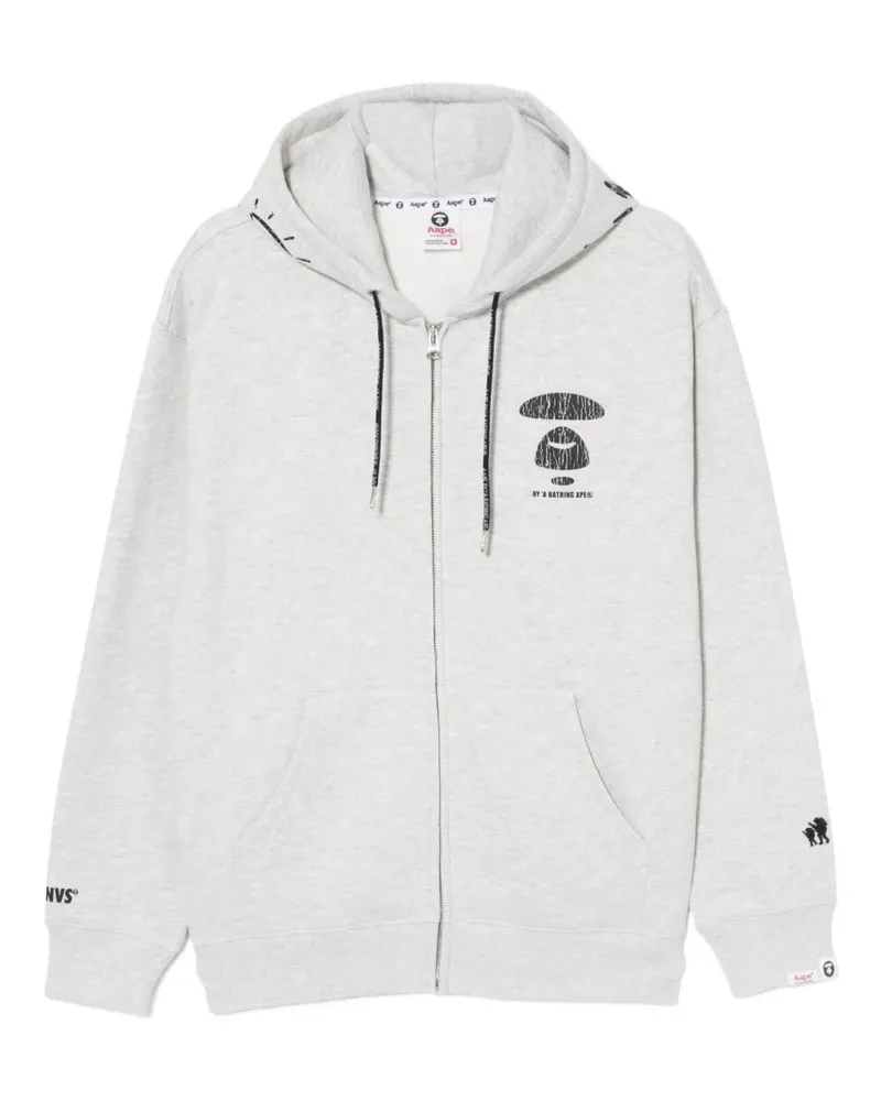BAPE Hoodie mit Logo-Print - Grau Grau