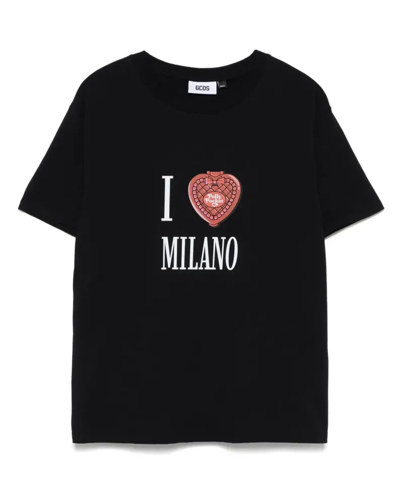 GCDS x Polly Pocket Milano T-Shirt - Schwarz Schwarz