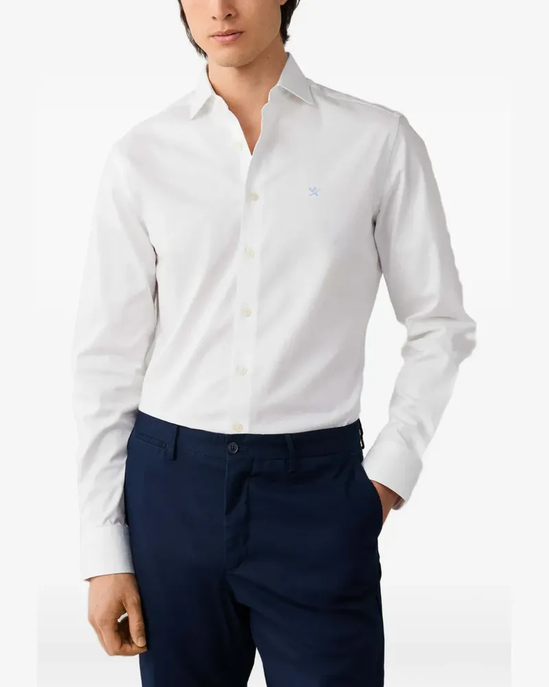 Hackett Hemd mit Logo-Stickerei - Weiß Weiß