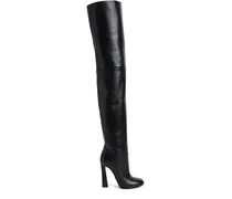 Overknee-Stiefel mit hohem Absatz - Schwarz