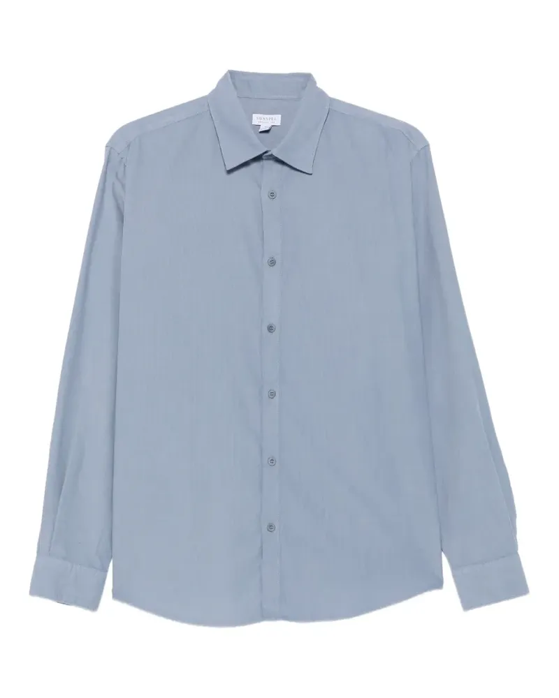 Sunspel Hemd aus Cord - Blau Blau