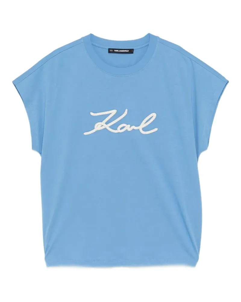 Karl Lagerfeld rope-logo T-shirt - Blau Blau