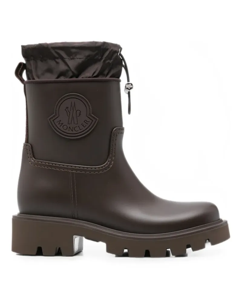 Moncler Kickstream Regenstiefel mit Logo-Patch - Braun Braun