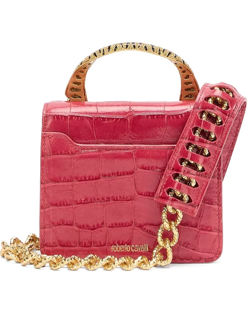 Roberto Cavalli Kleine Roar Mini-Tasche mit Tigerkette - Rosa Rosa