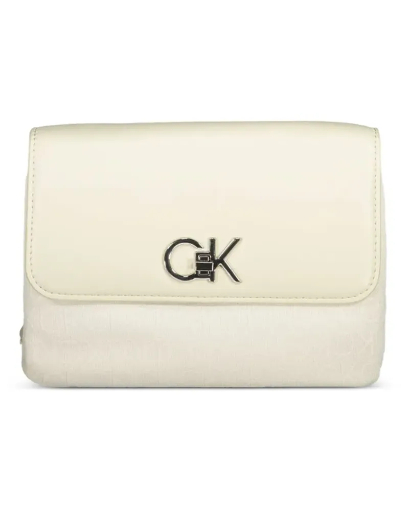 Calvin Klein logo-jacquard chain-strap tote bag - Nude Nude