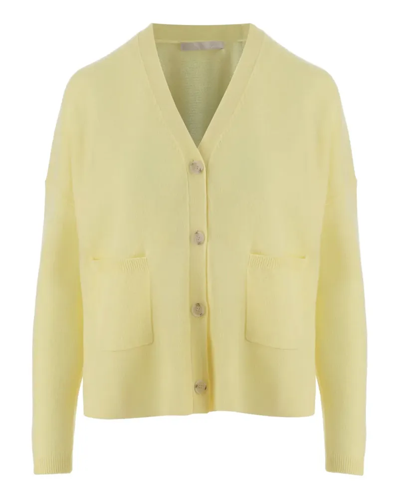ALLUDE patch-pockets V-neck cardigan - Gelb Gelb
