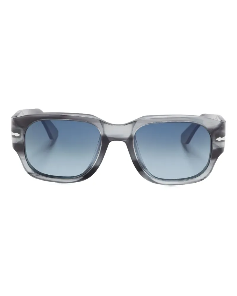 Persol Eckige Sonnenbrille mit Streifen - Schwarz Schwarz