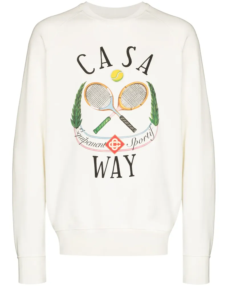 Casablanca Paris Sweatshirt mit Tennis Club-Print - Weiß Weiß