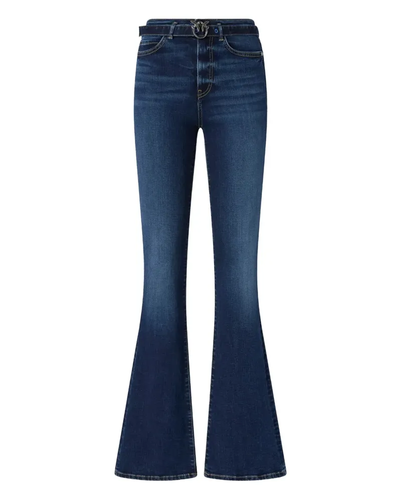 Pinko Schlagjeans mit besticktem Gürtel - Blau Blau