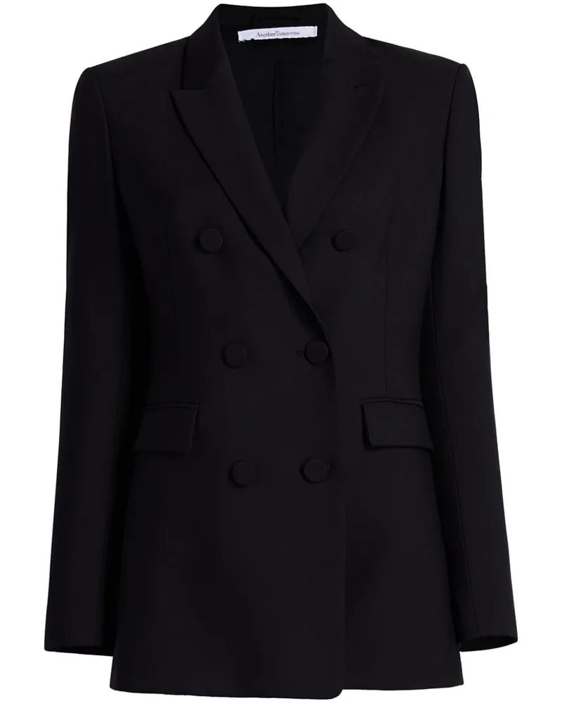 Another Tomorrow Doppelreihiger Blazer Schwarz