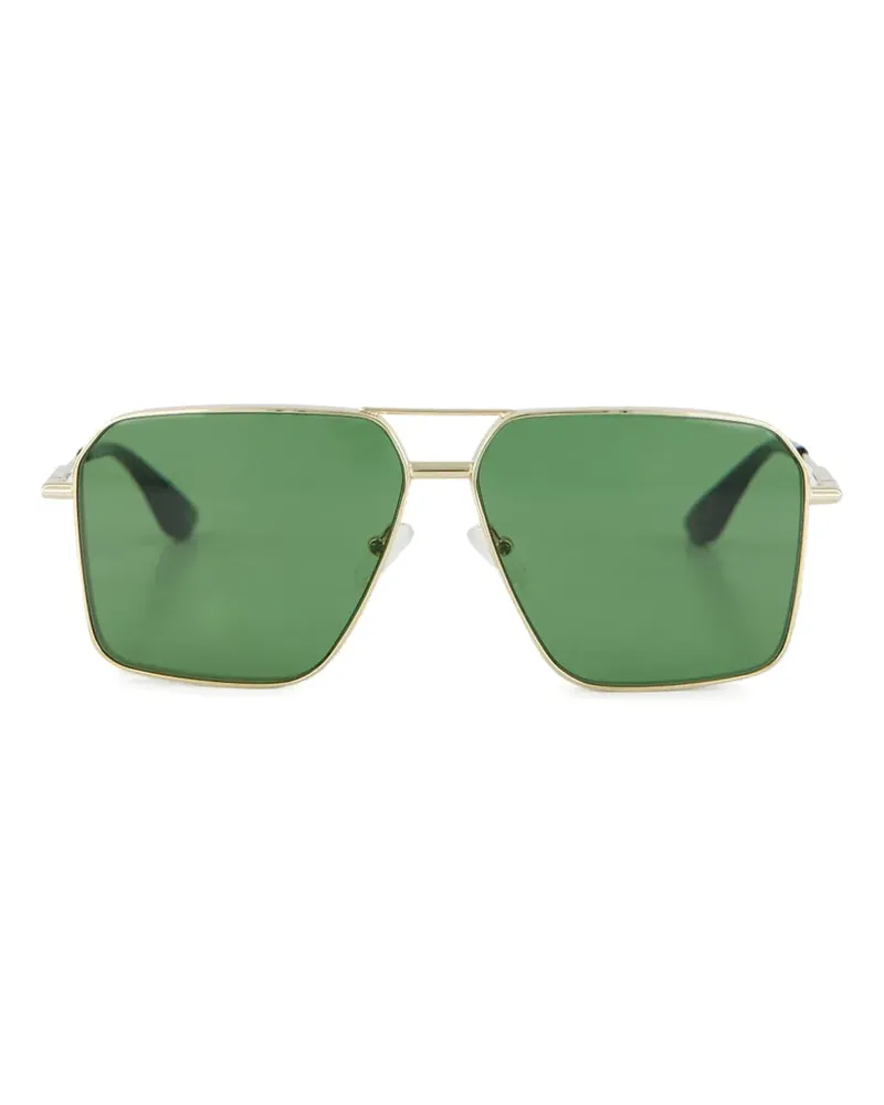 Alexander McQueen Sonnenbrille mit eckigem Gestell - Gold Gold
