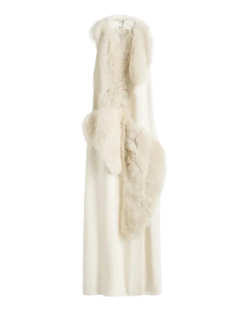 Totême shearling-appliqué midi dress - Nude Nude