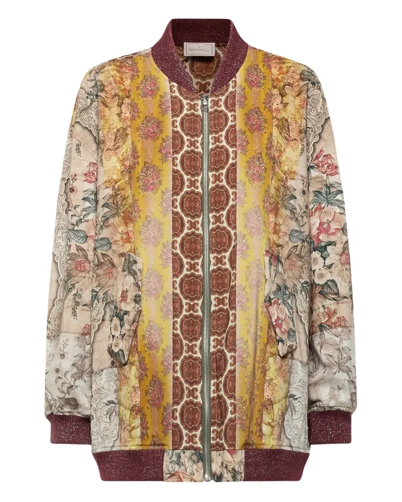 Pierre-Louis Mascia floral-panel bomber jacket - Braun Braun