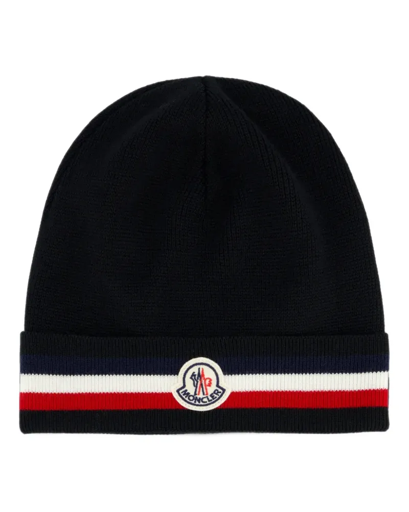 Moncler Dreifarbige Beanie - Schwarz Schwarz