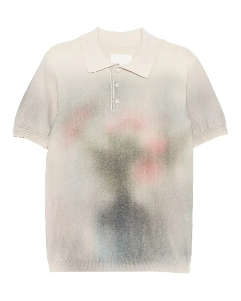 Maison Margiela spray-effect knitted polo shirt - Nude Nude