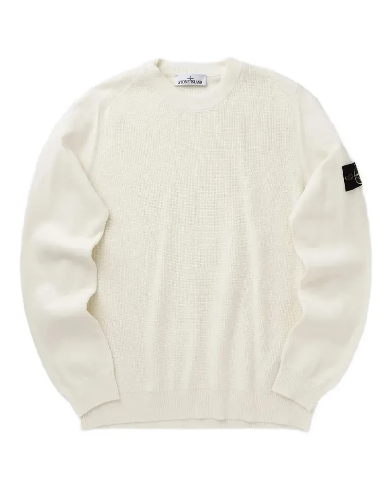Stone Island logo-patch crew-neck sweater - Nude Nude