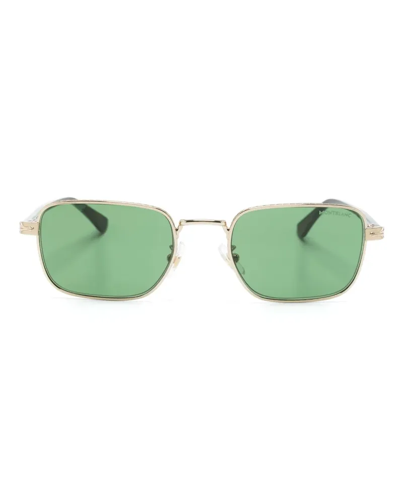 Montblanc Sonnenbrille mit eckigem Gestell - Gold Gold