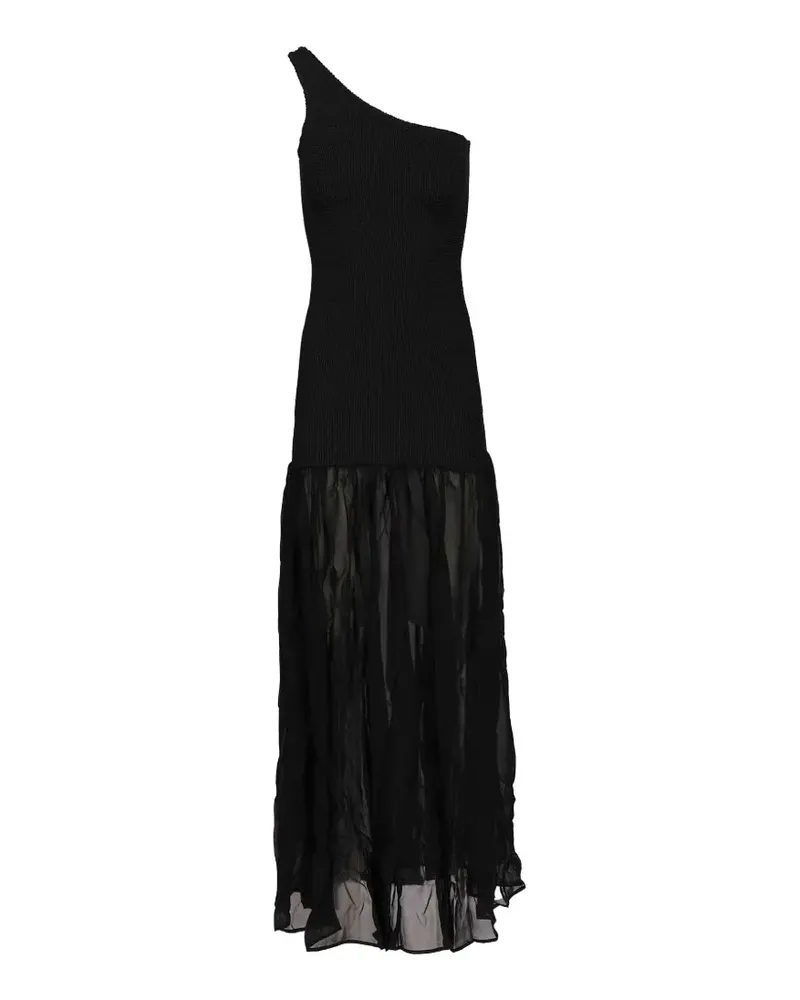 Hunza G Nancy Hybrid crinkle-effect maxi dress - Schwarz Schwarz