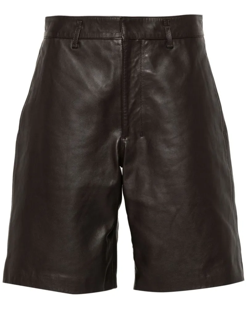 Christophe Lemaire Shorts aus Leder - Braun Braun
