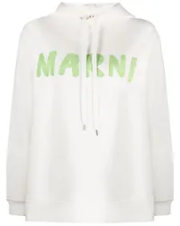 Marni Hoodie mit Logo-Print Weiß