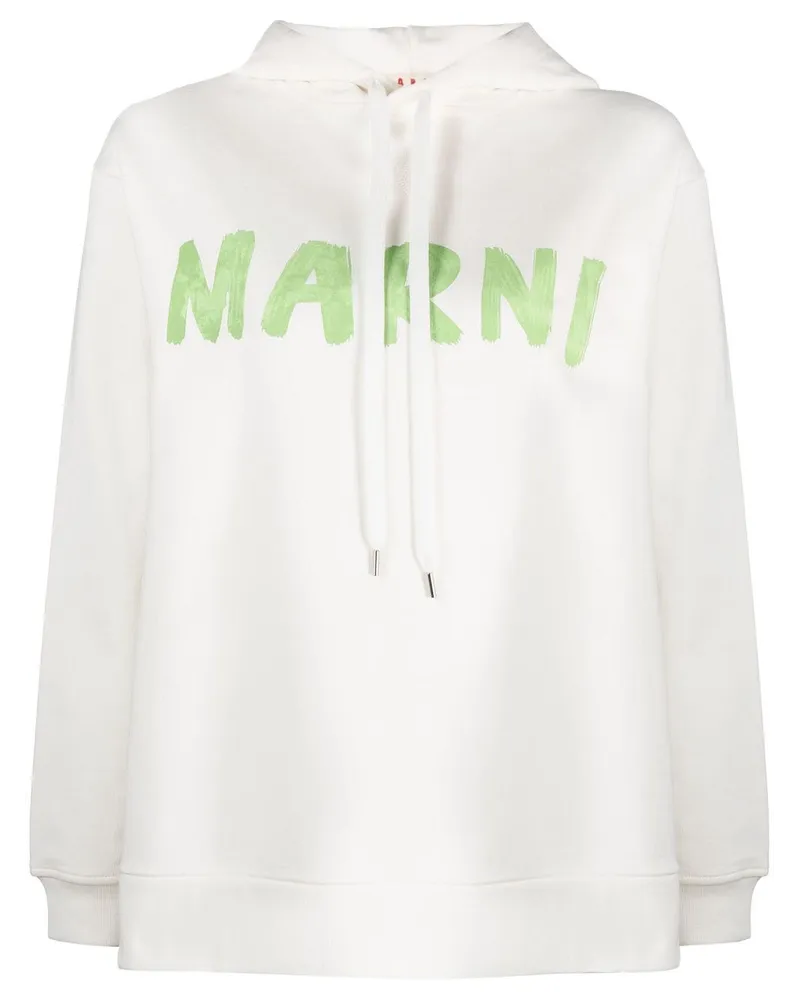 Marni Hoodie mit Logo-Print Weiß