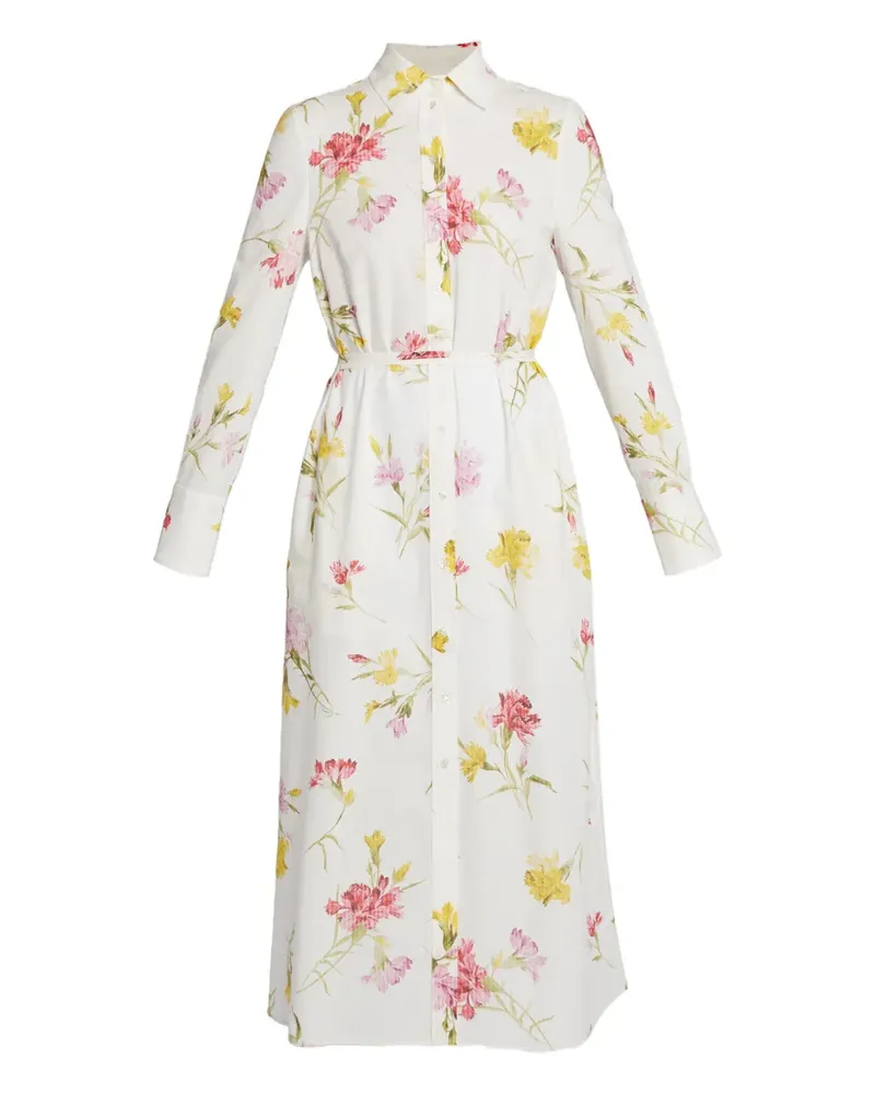 Erdem Hemdkleid mit Blumenmuster - Weiß Weiß
