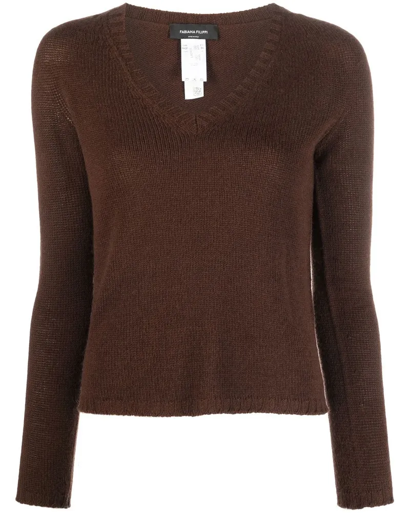Fabiana Filippi Kaschmirpullover mit V-Ausschnitt - Braun Braun