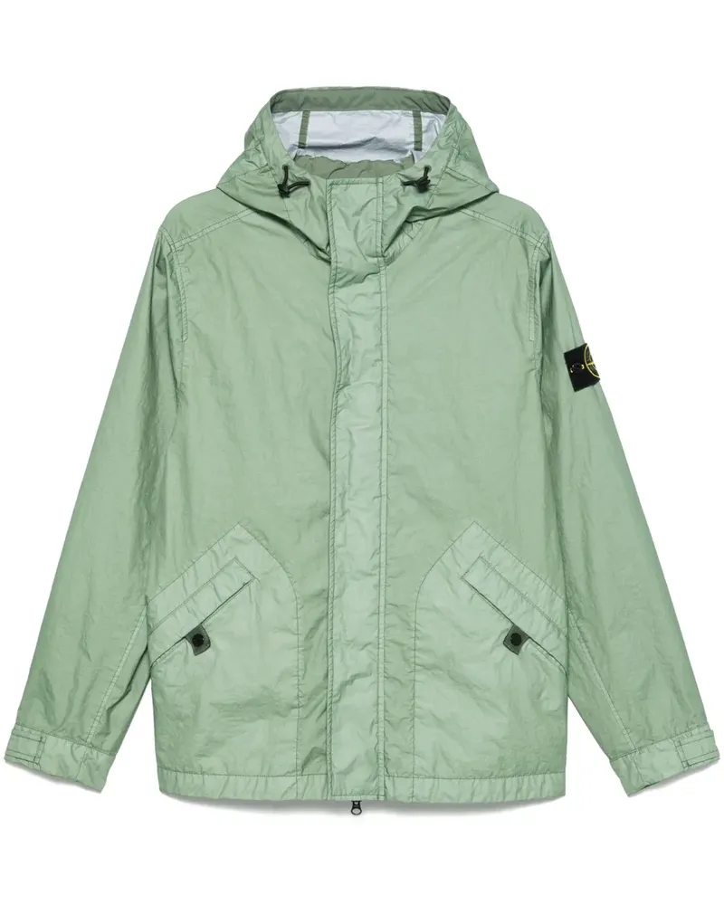 Stone Island Mantel in Knitteroptik - Grün Grün