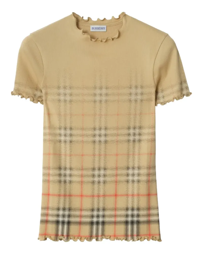 Burberry Ausgeblichenes T-Shirt mit Rüschen - Nude Nude