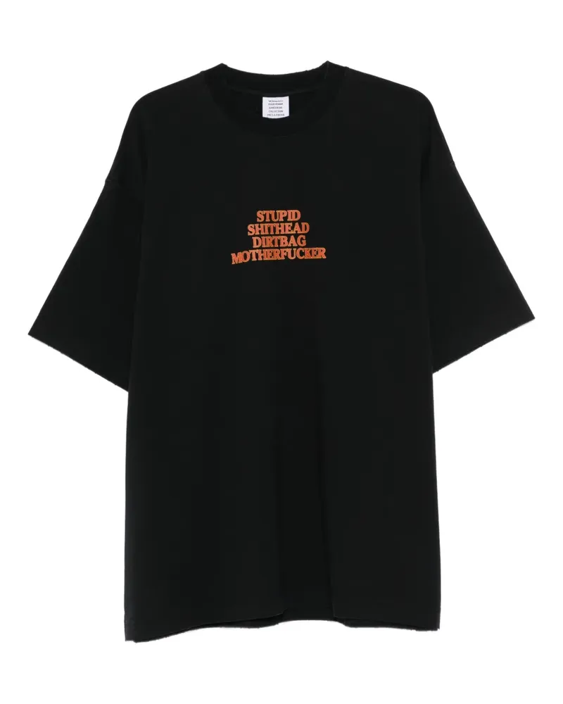 VETEMENTS text-print T-shirt - Schwarz Schwarz