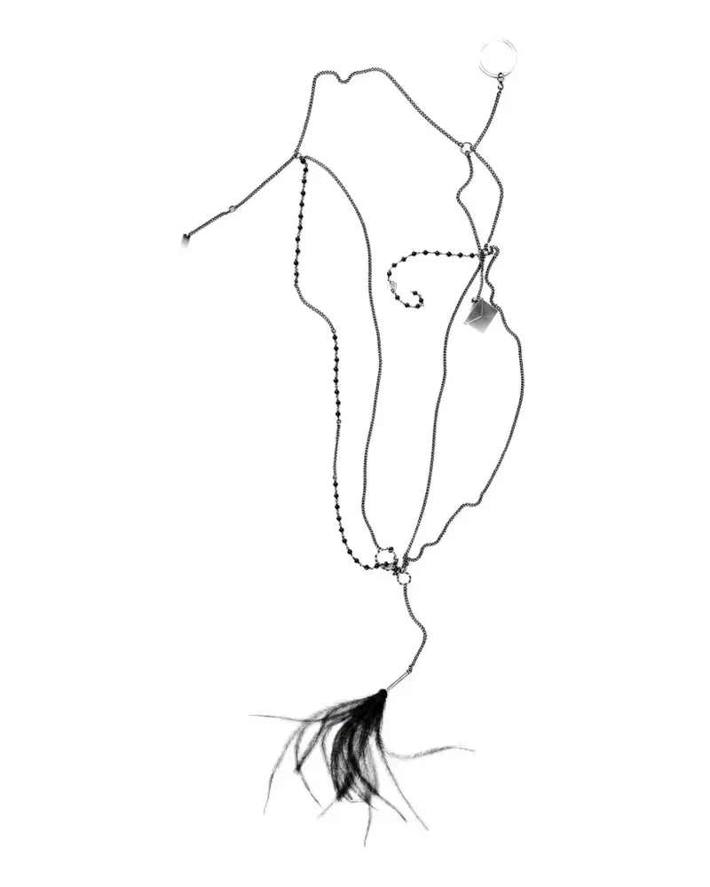 Ann Demeulemeester Afsar feather-pendant necklace - Silber Silber