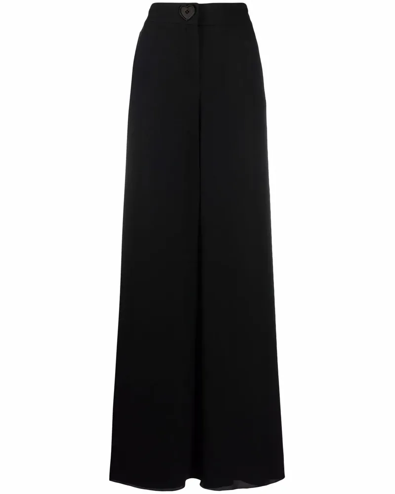 Moschino Schlaghose mit hohem Bund - Schwarz Schwarz