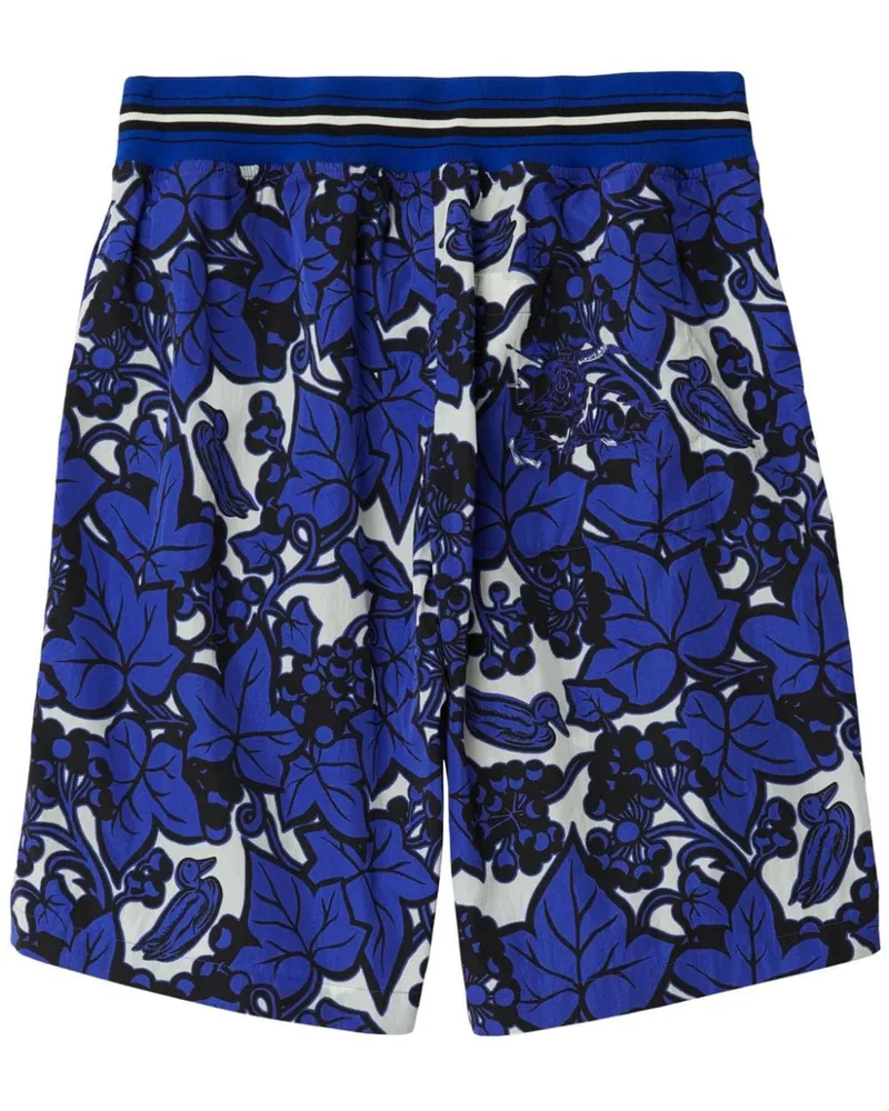 Burberry Shorts mit Blatt-Print - Blau Blau