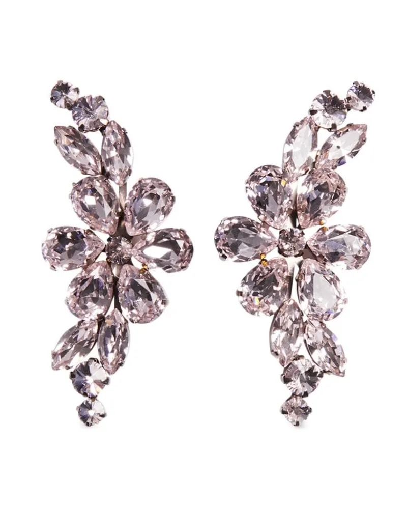 Simone Rocha Hängeohrringe mit Kristallblumen - Rosa Rosa