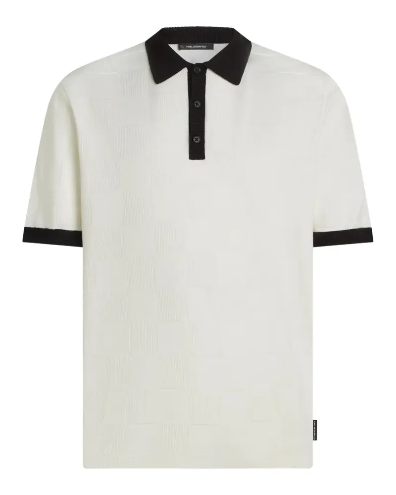 Karl Lagerfeld monogram checked polo shirt - Nude Nude