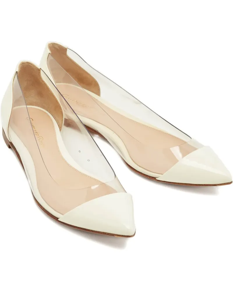 Gianvito Rossi plexi patent-leather ballet flats - Weiß Weiß