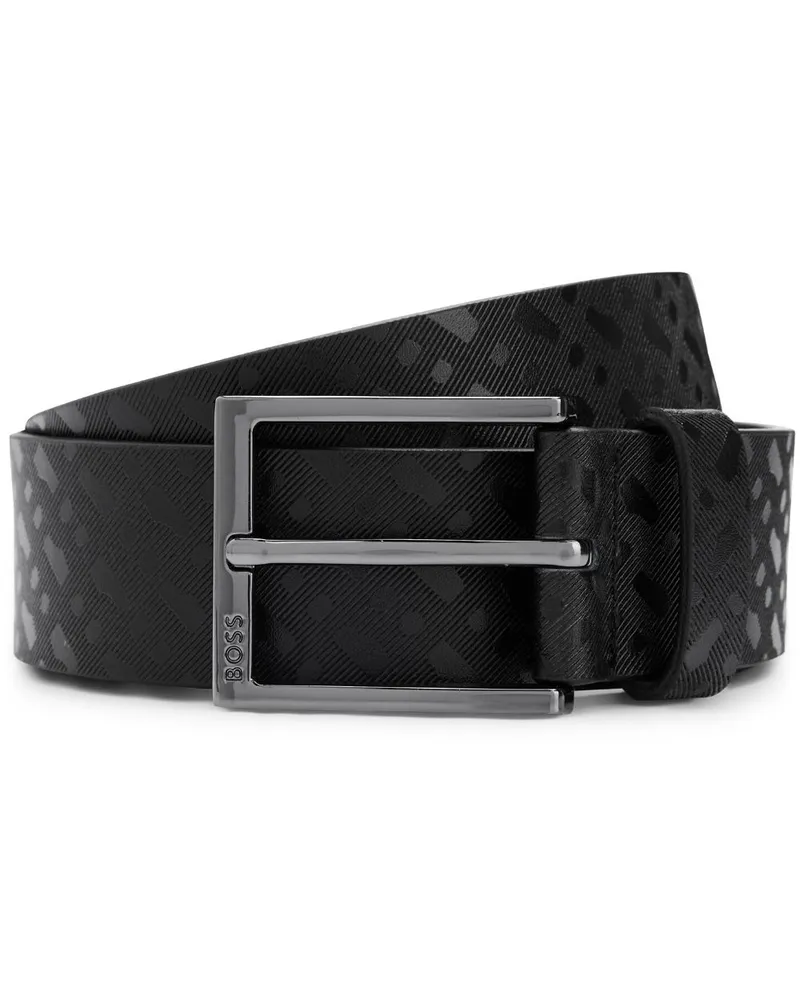 HUGO BOSS Gürtel mit Monogramm-Prägung - Schwarz Schwarz