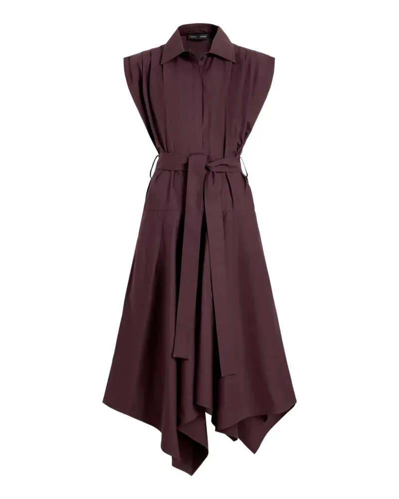 Proenza Schouler Adina Midi-Hemdkleid mit Gürtel - Violett Violett