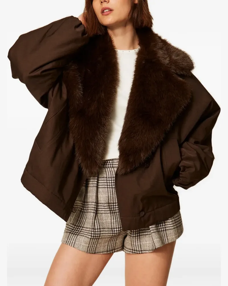 Twin-Set Jacke aus Faux Fur - Braun Braun