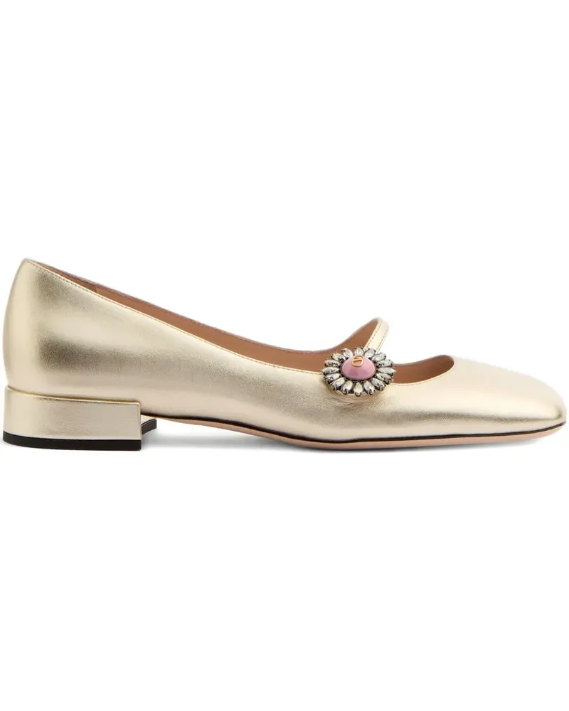 Valentino Garavani Ballerinas mit floraler Applikation - Gold Gold