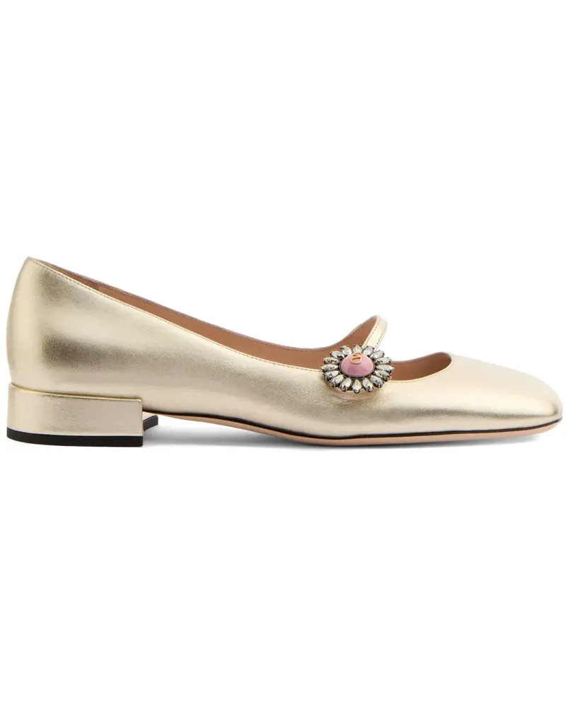 Valentino Garavani Ballerinas mit floraler Applikation - Gold Gold