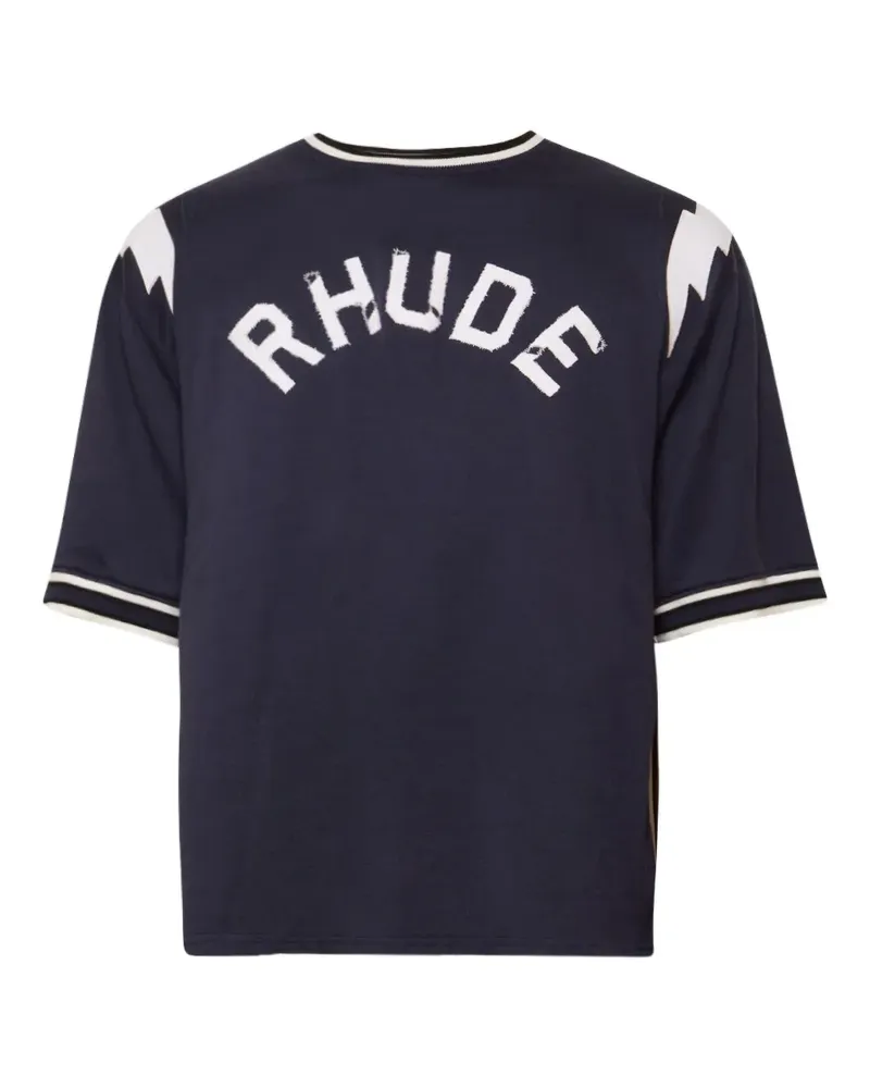 RHUDE Baseball-T-Shirt mit Logo-Detail - Blau Blau