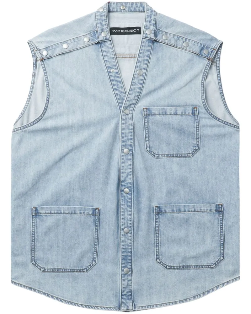 Y/PROJECT Jeansweste mit aufgesetzten Taschen - Blau Blau