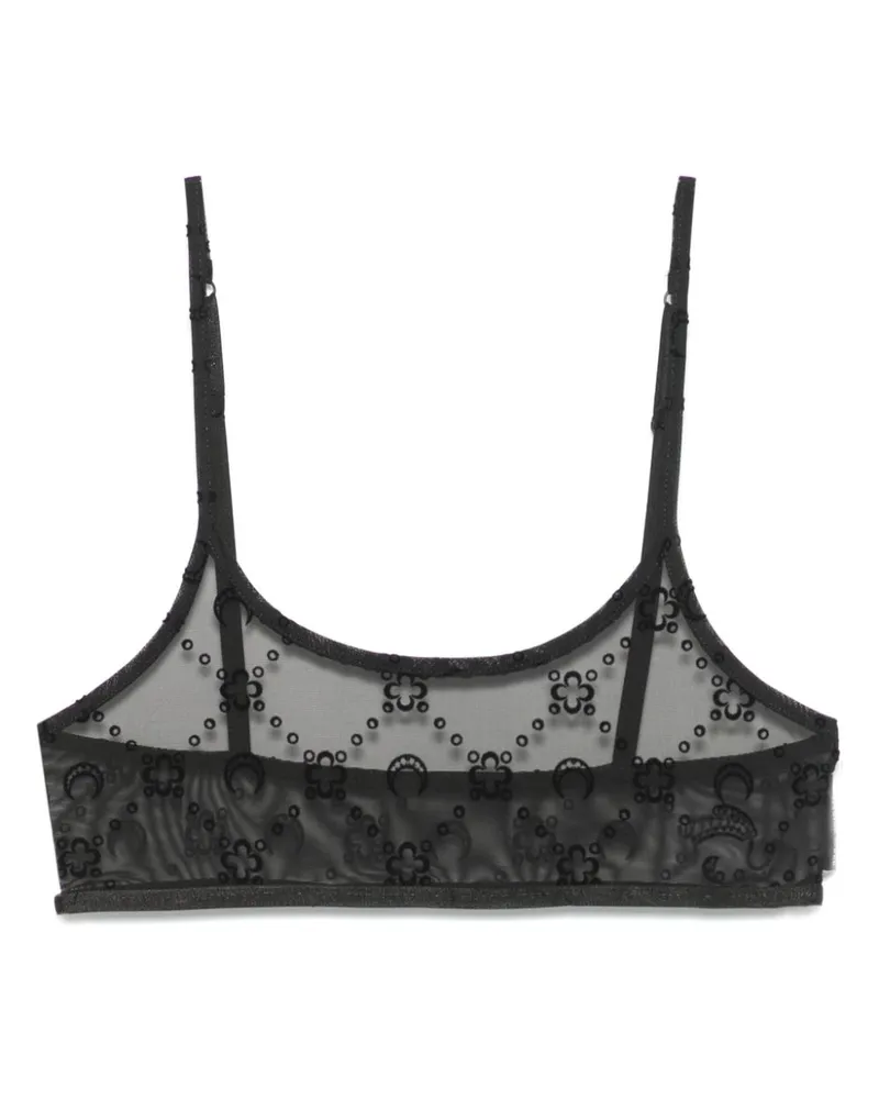 Marine Serre Mesh-BH mit Monogramm - Schwarz Schwarz