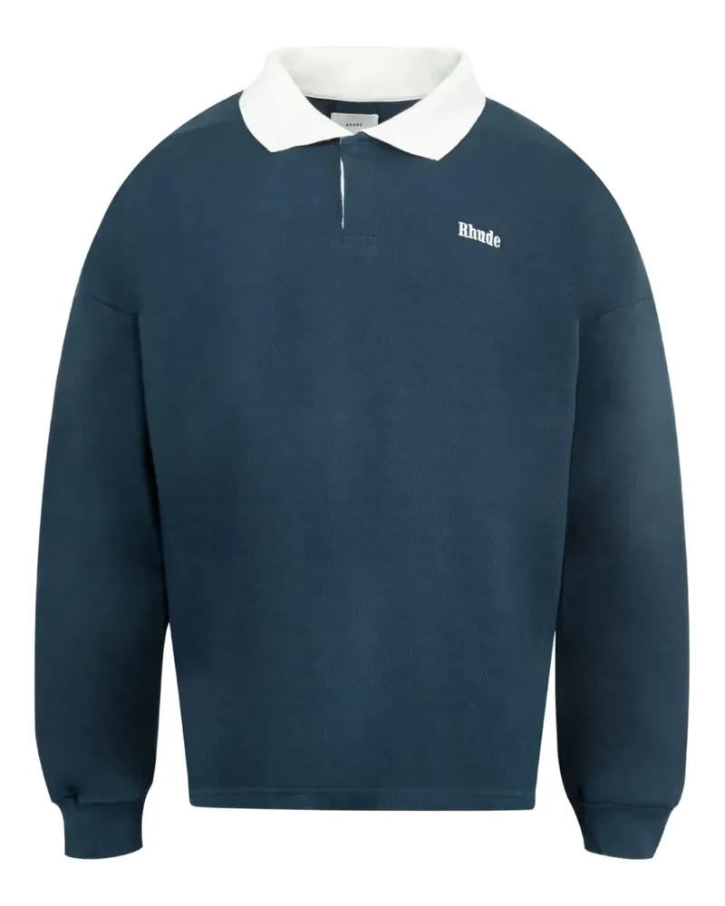 RHUDE Langärmeliges Poloshirt - Blau Blau