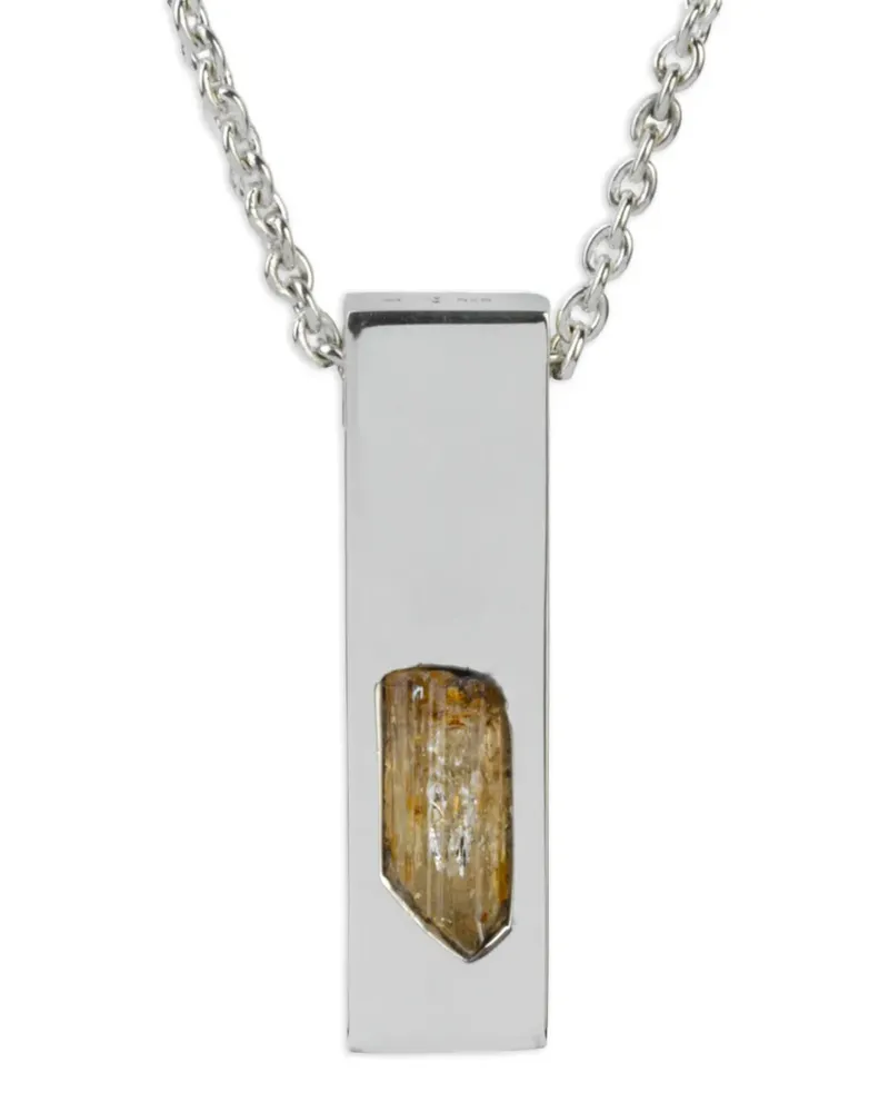Parts Of Four silver Cuboid Amulet topaz necklace - Silber Silber